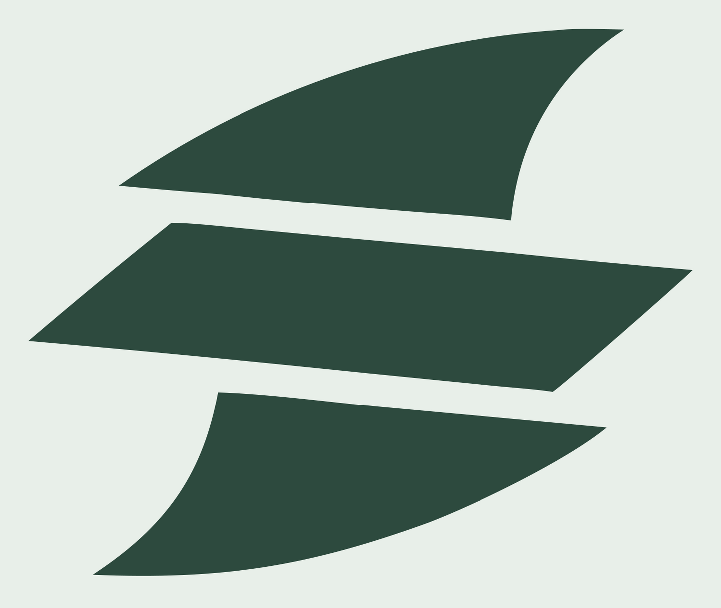 Triple Stacked Surfboard Fins Pictogram Mark #e8efe9/#2d4a3e