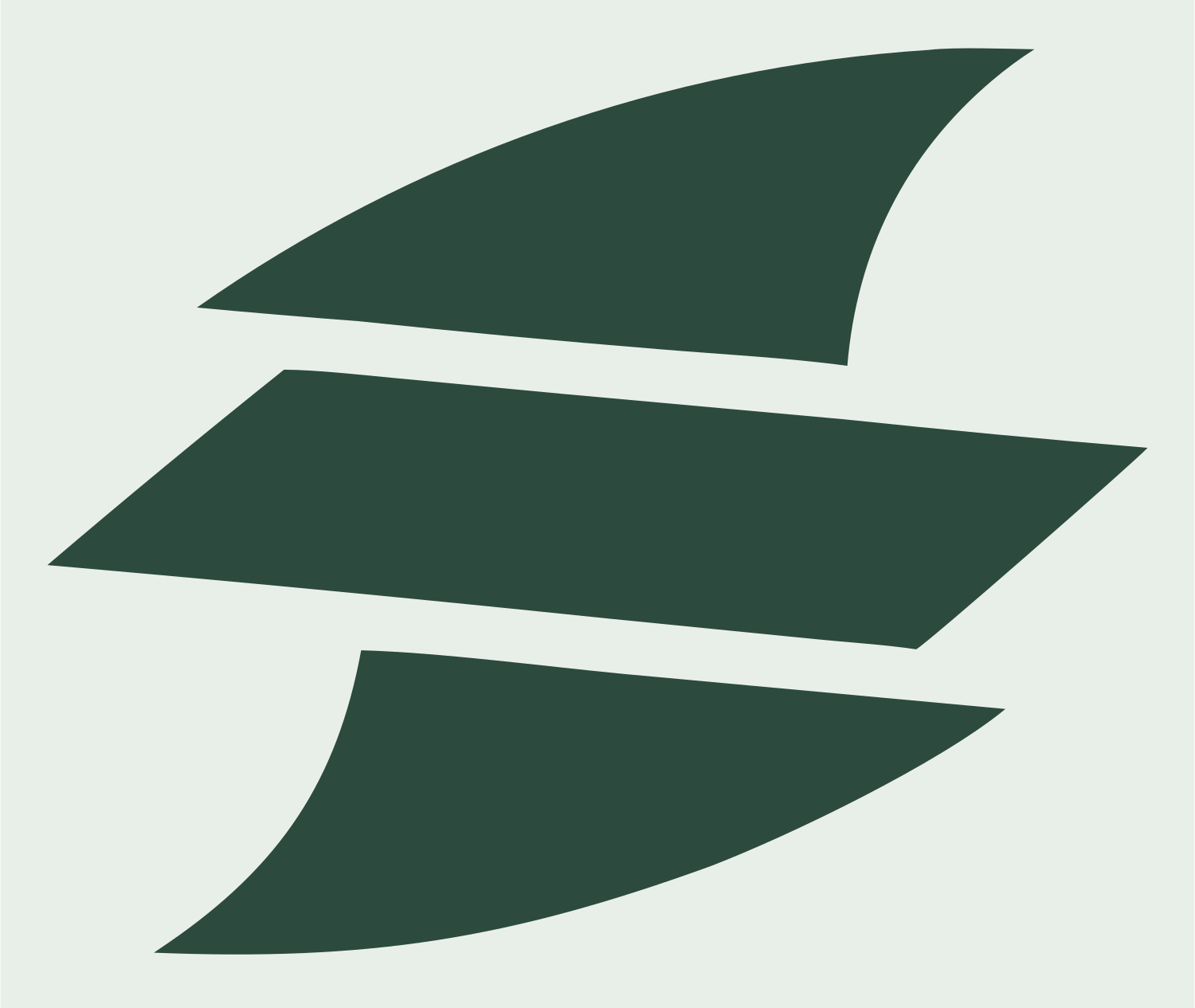 Triple Stacked Surfboard Fins Pictogram Mark #e8efe9/#2d4a3e