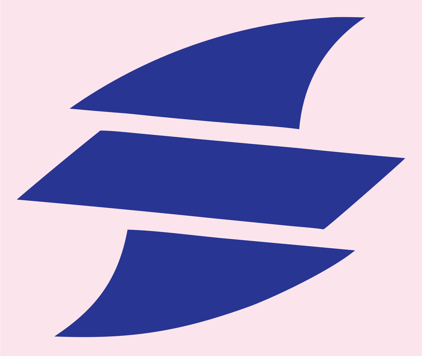 Triple Stacked Surfboard Fins Pictogram Mark #fce4ec/#283593