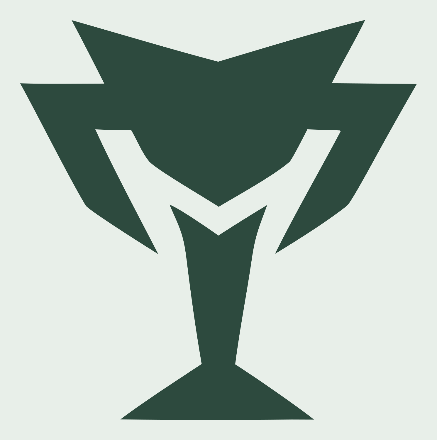 Industrial Jagged Spike Trophy Mark #e8efe9/#2d4a3e