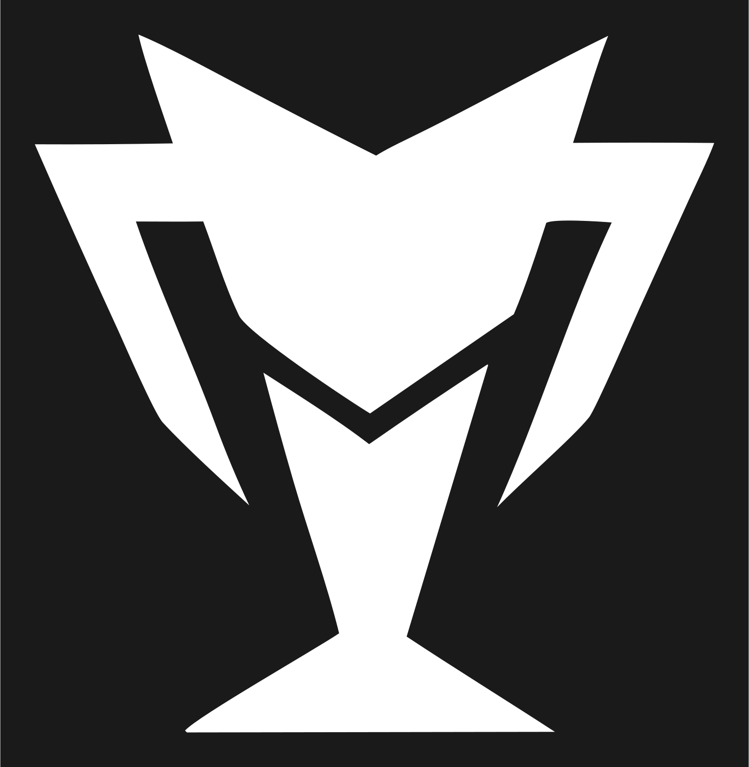 Industrial Angular Trophy Champion Emblem #1a1a1a/#ffffff
