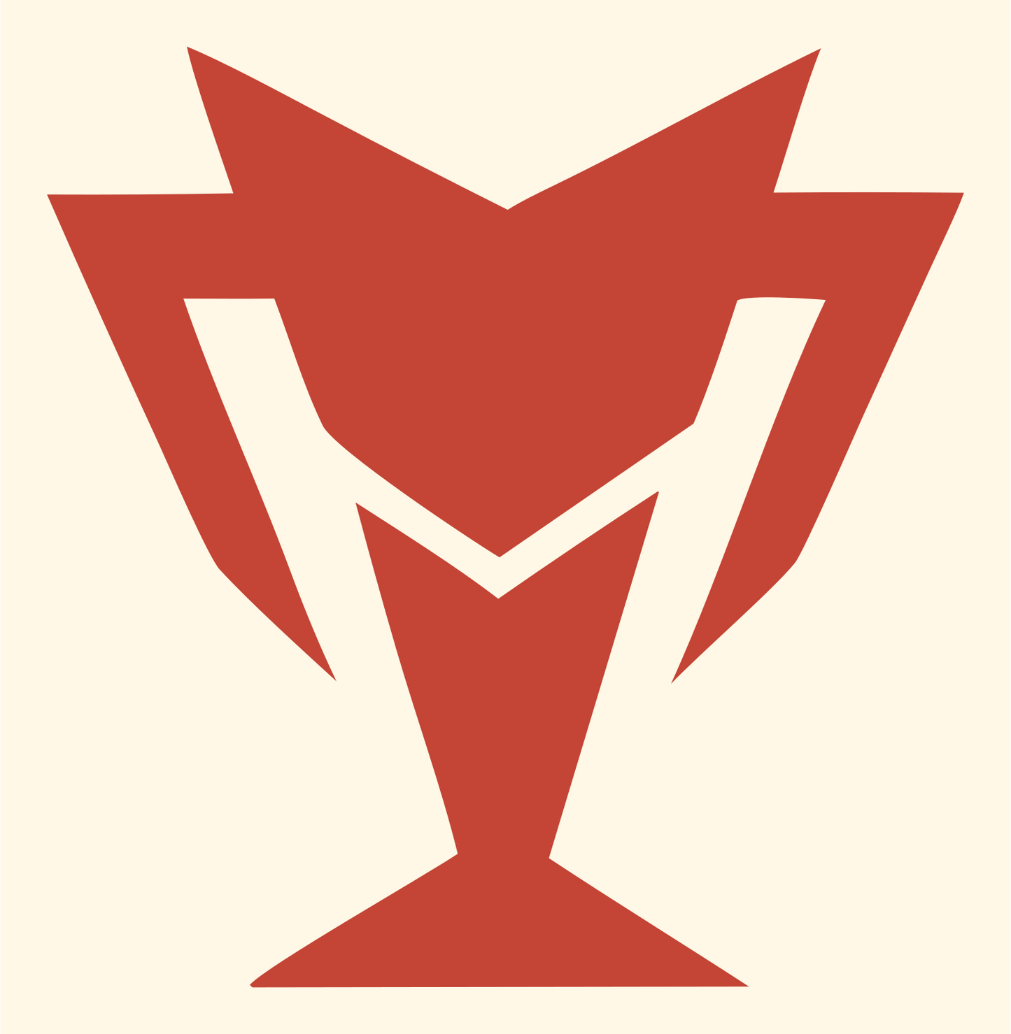 Industrial Angular Trophy Champion Emblem #fff8e7/#c44536