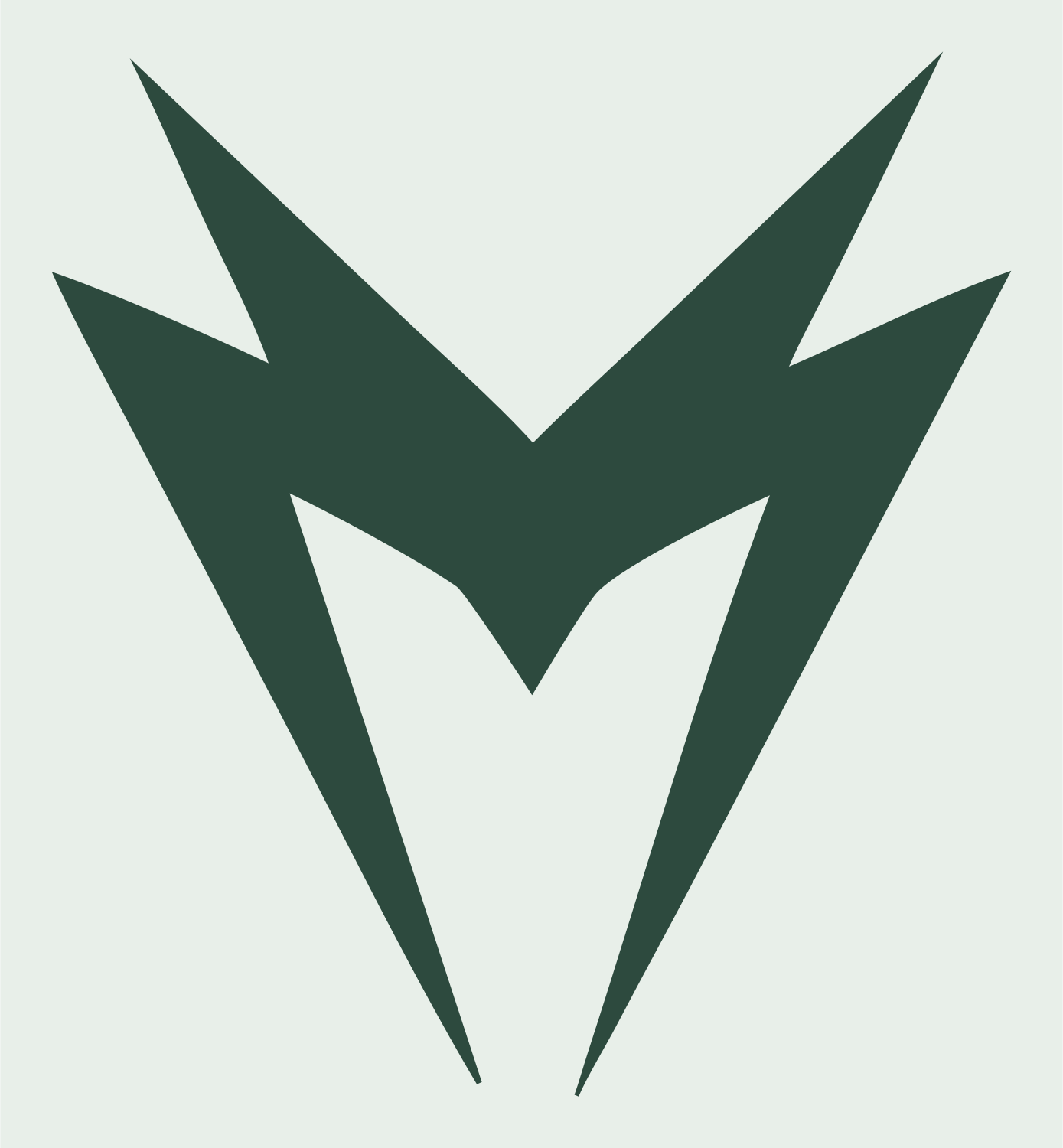 Jagged Double Lightning Strike M Mark #e8efe9/#2d4a3e