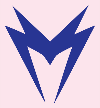 Jagged Double Lightning Strike M Mark #fce4ec/#283593