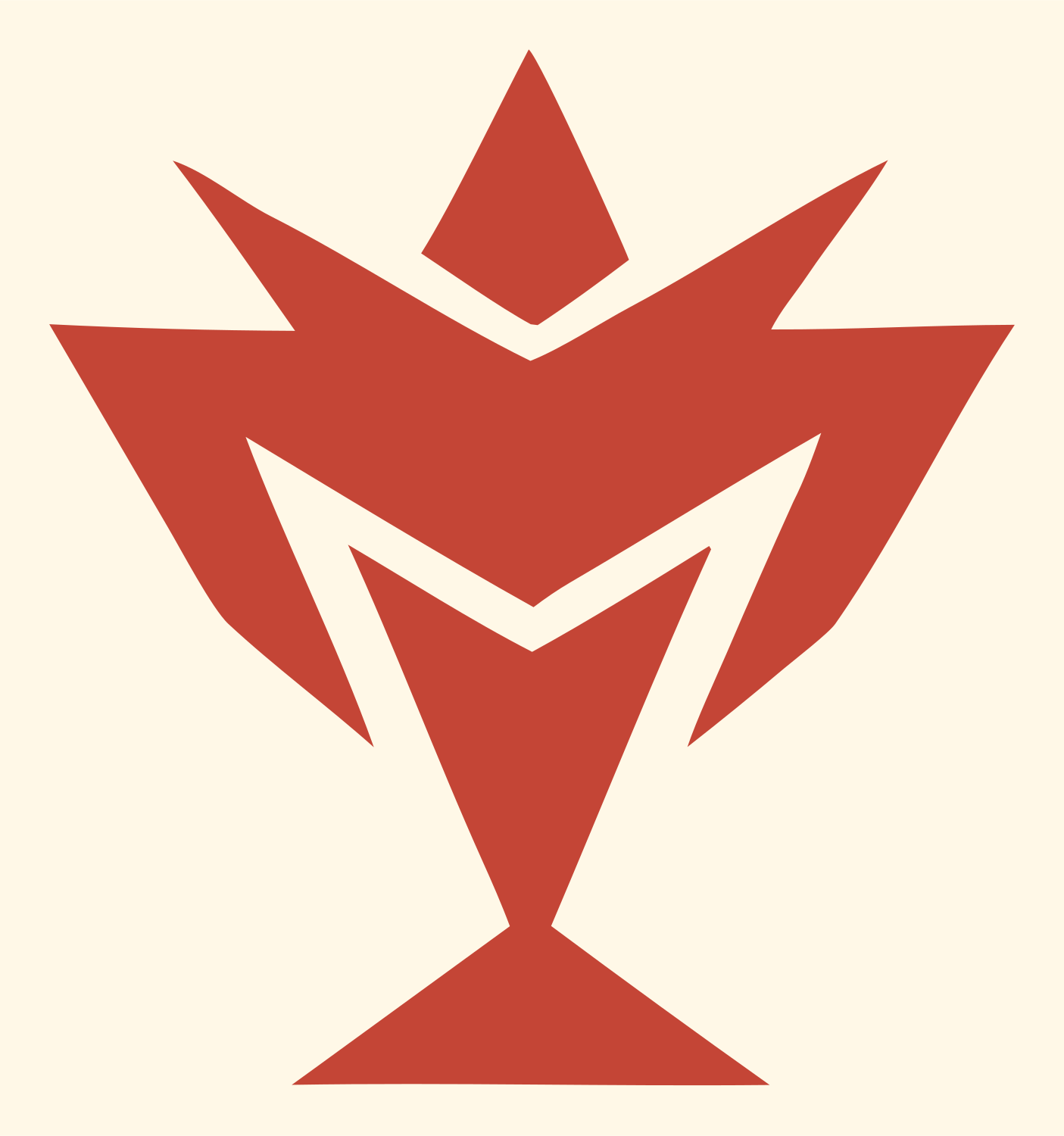 Industrial Spiked Crown Trophy Crest #fff8e7/#c44536