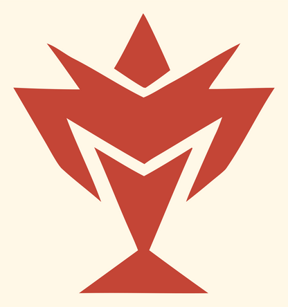Industrial Spiked Crown Trophy Crest #fff8e7/#c44536