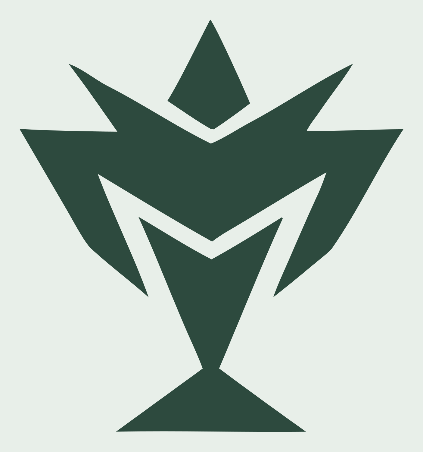 Industrial Spiked Crown Trophy Crest #e8efe9/#2d4a3e