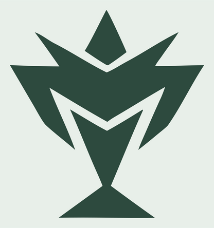 Industrial Spiked Crown Trophy Crest #e8efe9/#2d4a3e