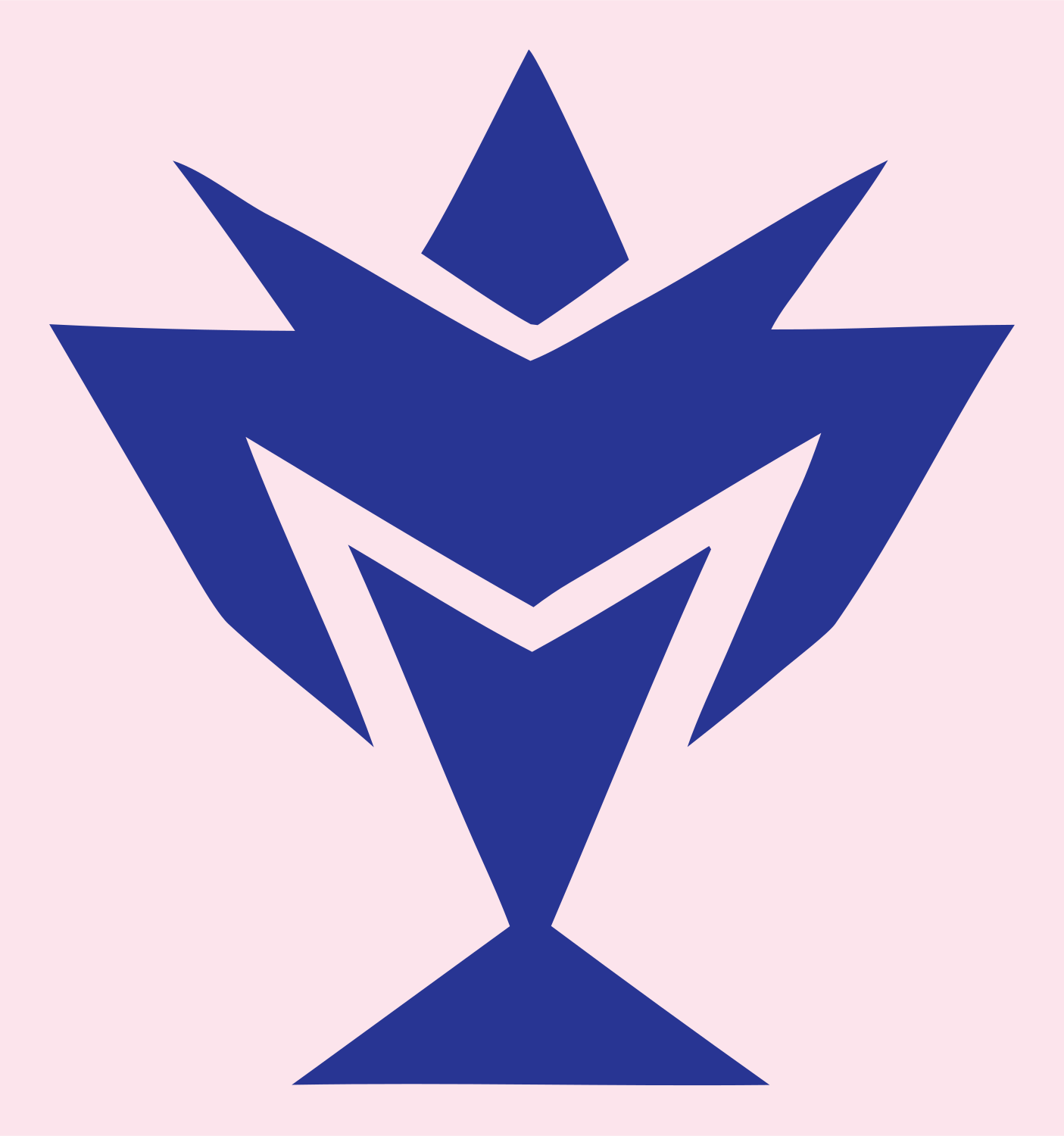 Industrial Spiked Crown Trophy Crest #fce4ec/#283593