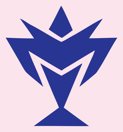 Industrial Spiked Crown Trophy Crest #fce4ec/#283593