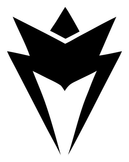 Bold Winged Crown Spike Trophy Badge #ffffff/#000000