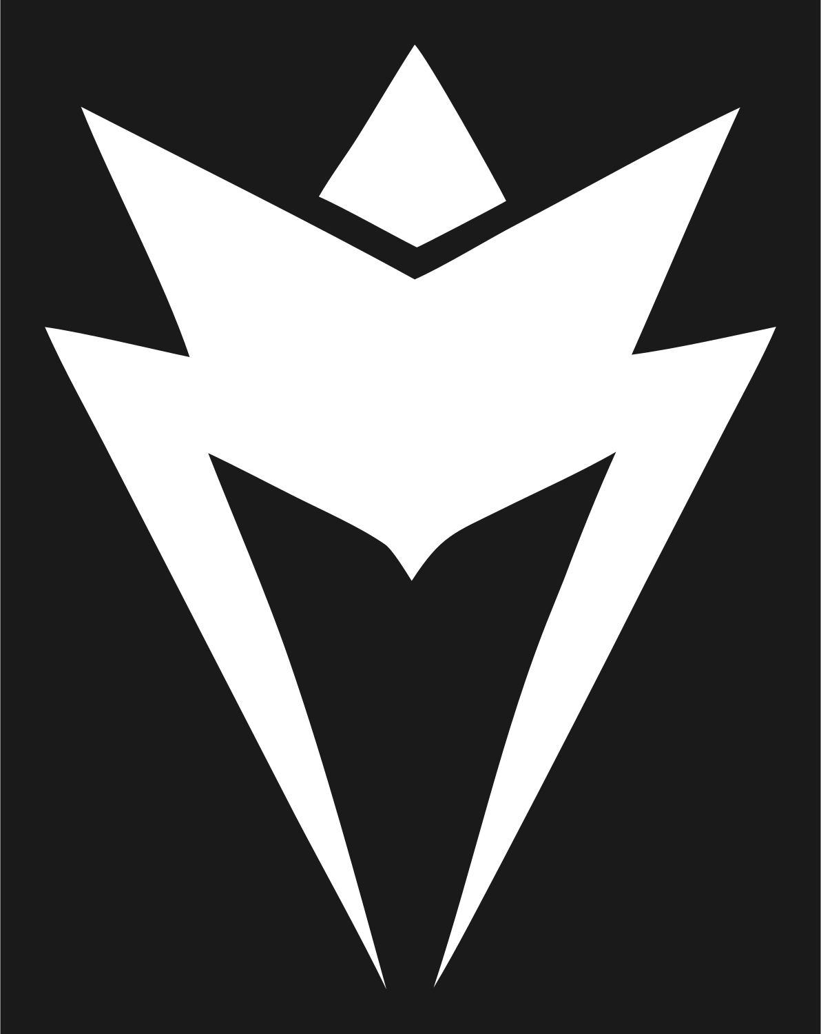 Bold Winged Crown Spike Trophy Badge #1a1a1a/#ffffff