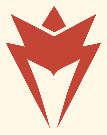 Bold Winged Crown Spike Trophy Badge #fff8e7/#c44536