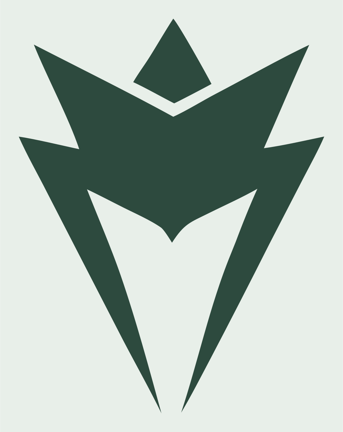 Bold Winged Crown Spike Trophy Badge #e8efe9/#2d4a3e