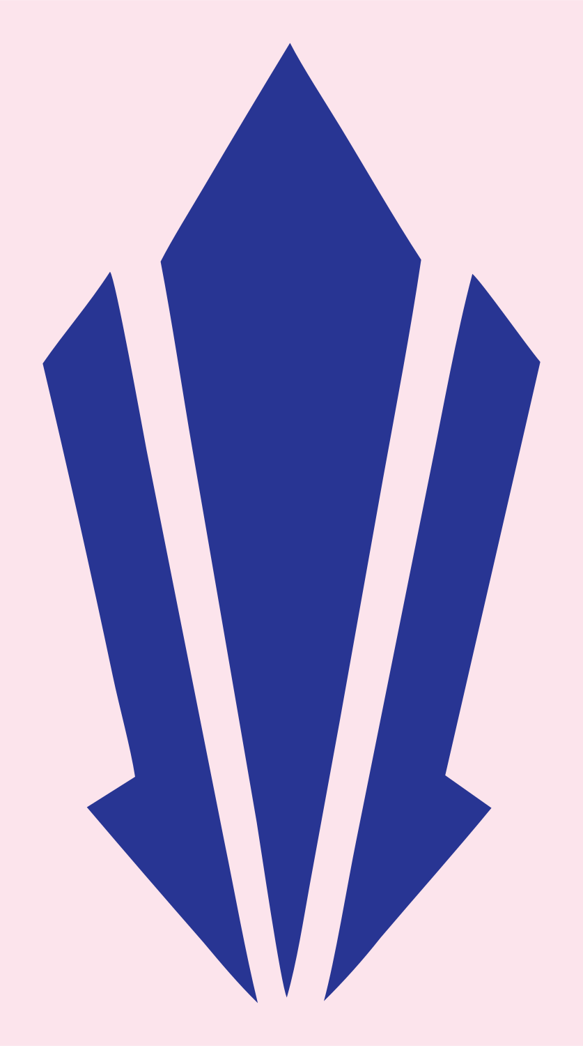 Industrial Triple Blade Crystal Trophy Mark #fce4ec/#283593