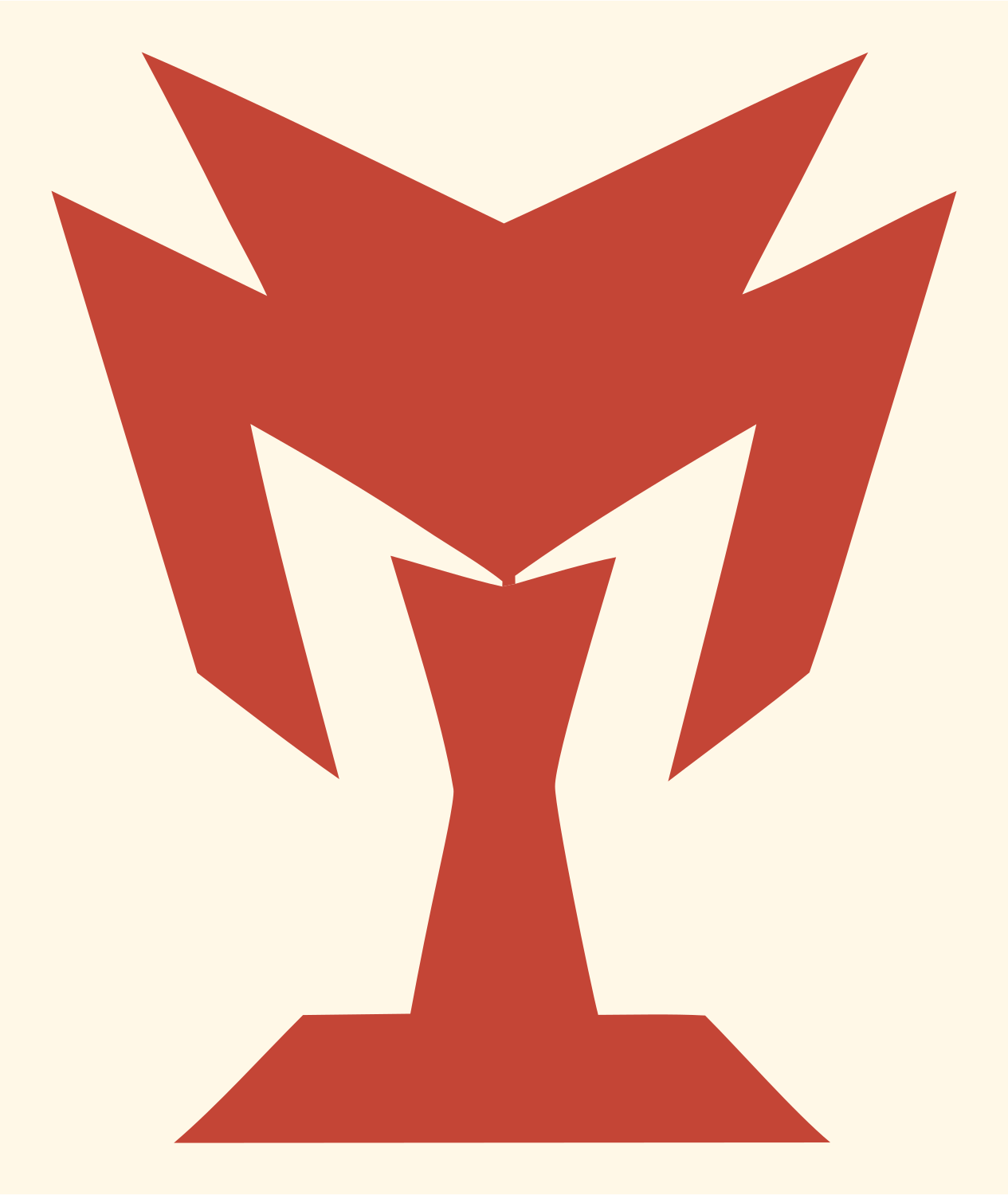 Industrial Razor Flame Trophy Icon #fff8e7/#c44536