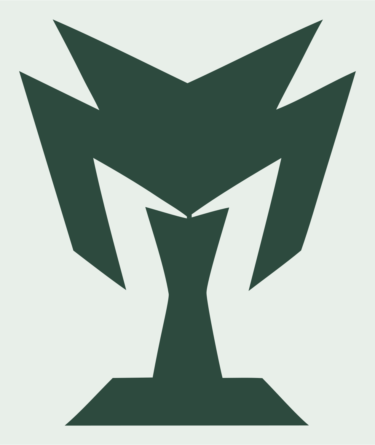 Industrial Razor Flame Trophy Icon #e8efe9/#2d4a3e