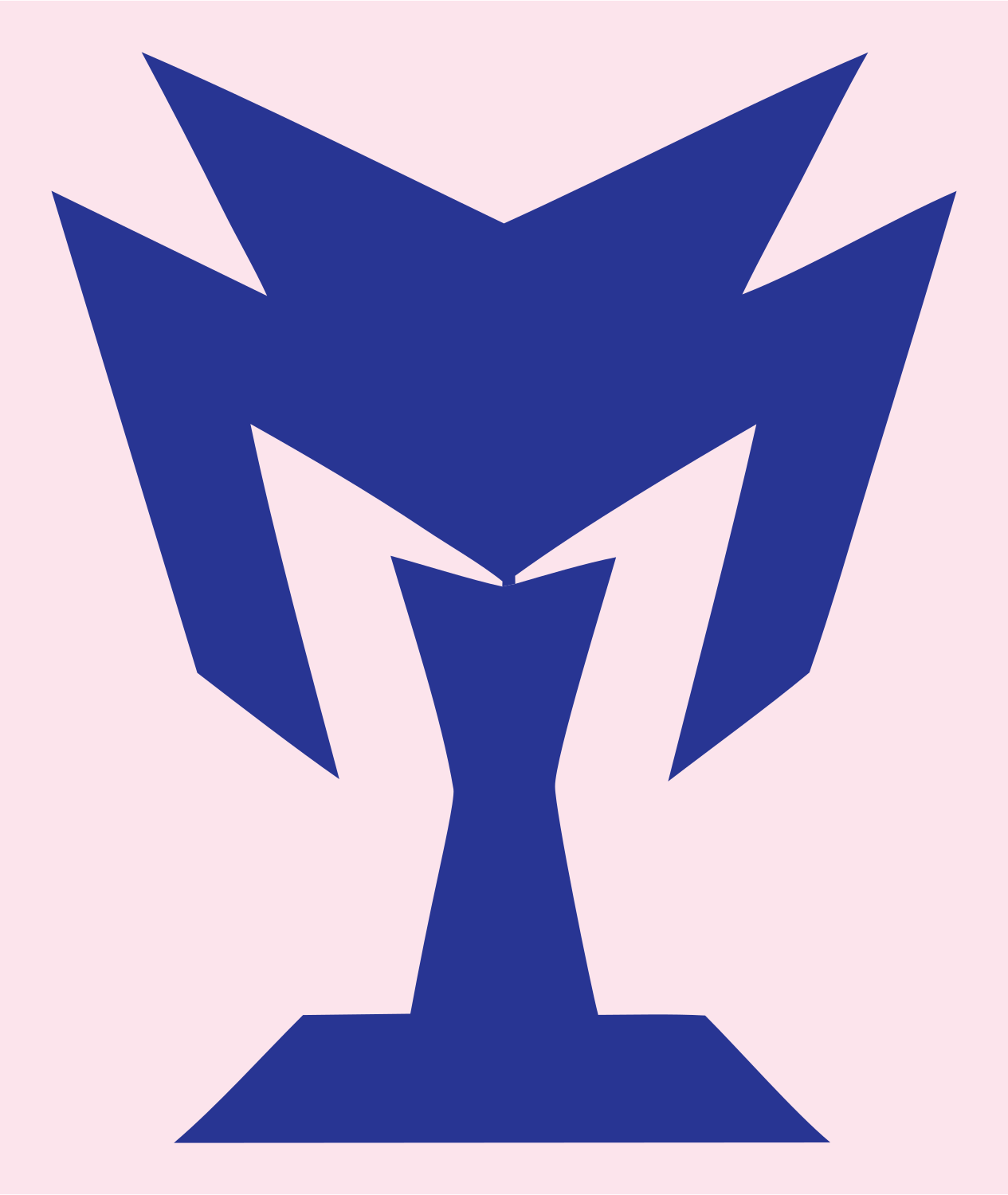 Industrial Razor Flame Trophy Icon #fce4ec/#283593