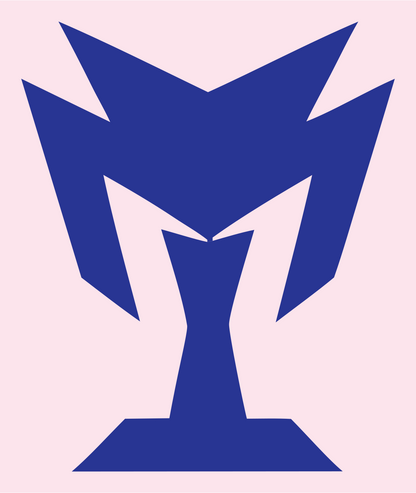 Industrial Razor Flame Trophy Icon #fce4ec/#283593