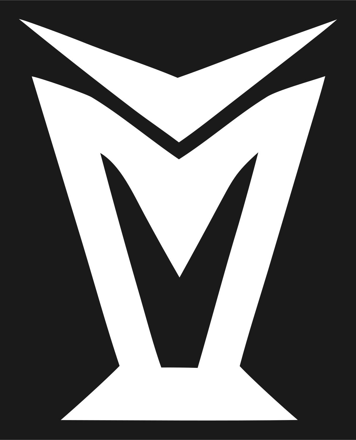 Industrial Angular M Shield Trophy Mark #1a1a1a/#ffffff