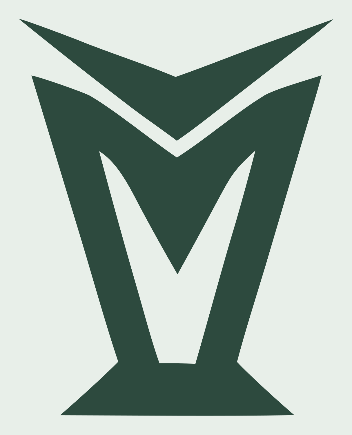 Industrial Angular M Shield Trophy Mark #e8efe9/#2d4a3e