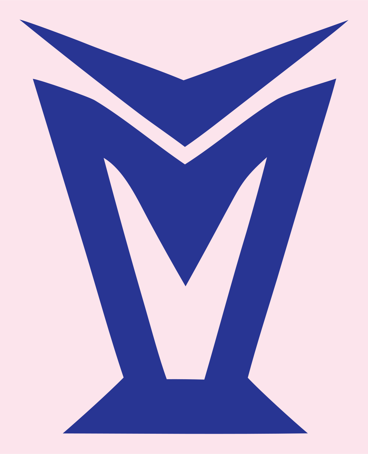 Industrial Angular M Shield Trophy Mark #fce4ec/#283593