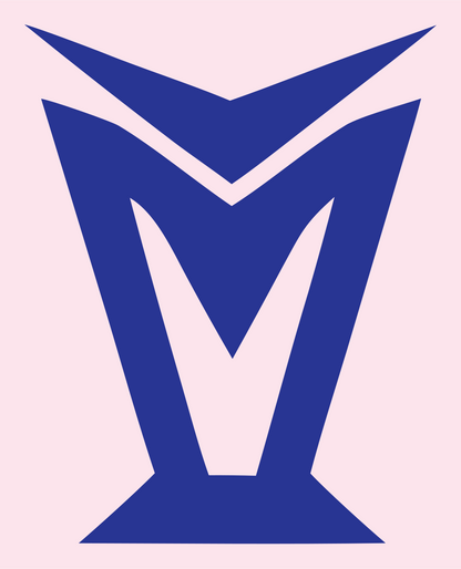 Industrial Angular M Shield Trophy Mark #fce4ec/#283593