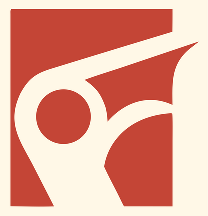 Negative Space Block Whistle Square Mark #fff8e7/#c44536