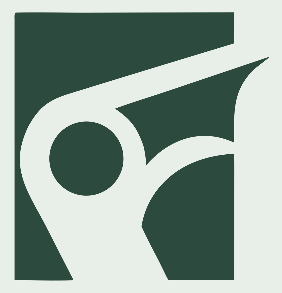 Negative Space Block Whistle Square Mark #e8efe9/#2d4a3e