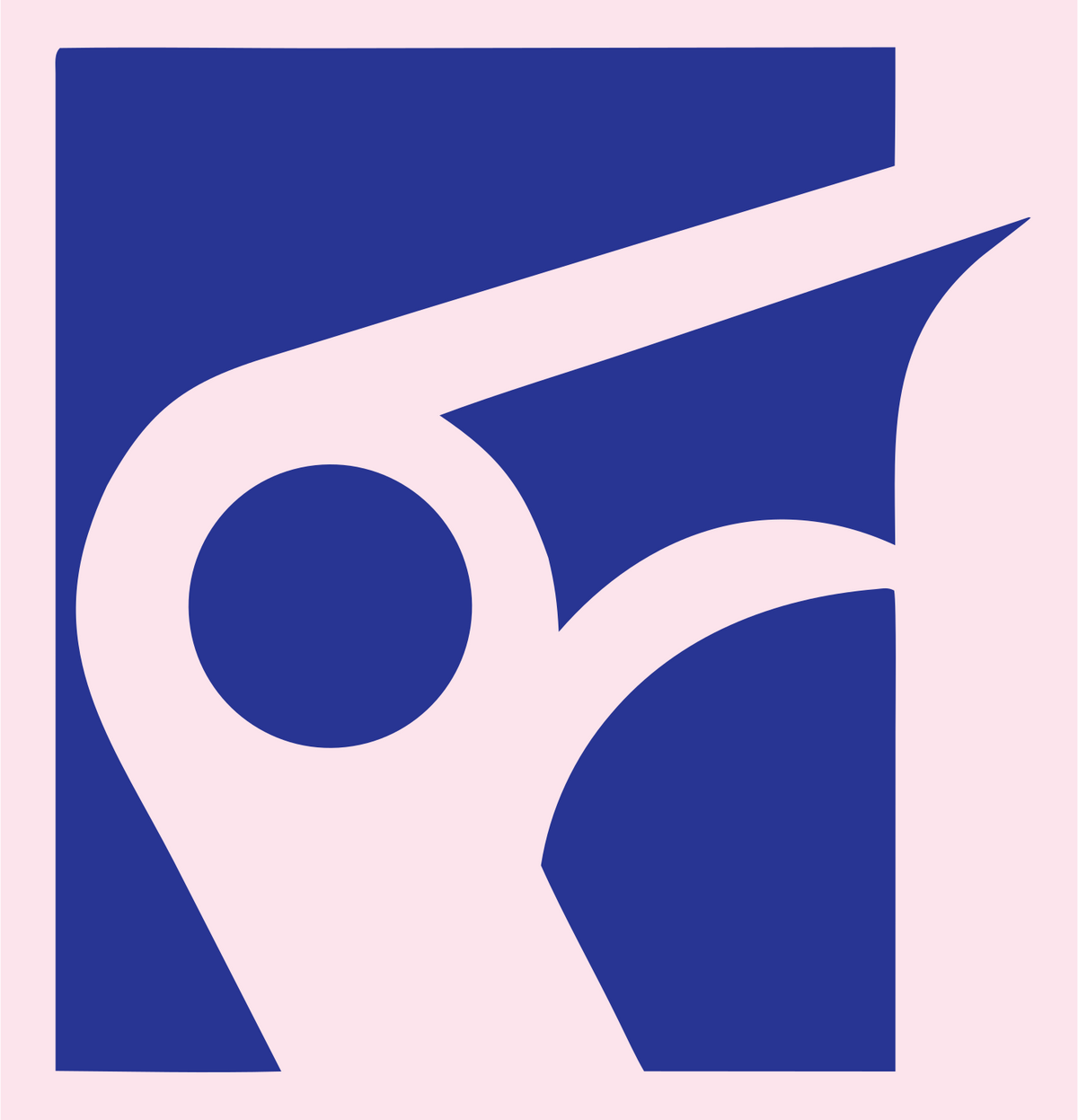 Negative Space Block Whistle Square Mark #fce4ec/#283593