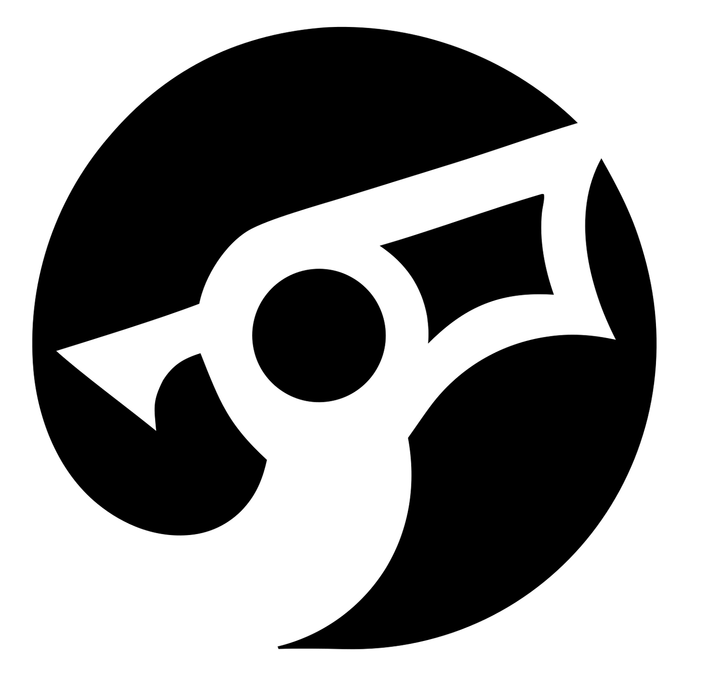 Negative Space Spinning Whistle Circle Mark #ffffff/#000000