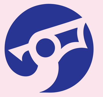 Negative Space Spinning Whistle Circle Mark #fce4ec/#283593