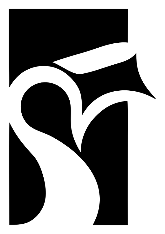 Negative Space Calligraphic Whistle Rectangle Mark