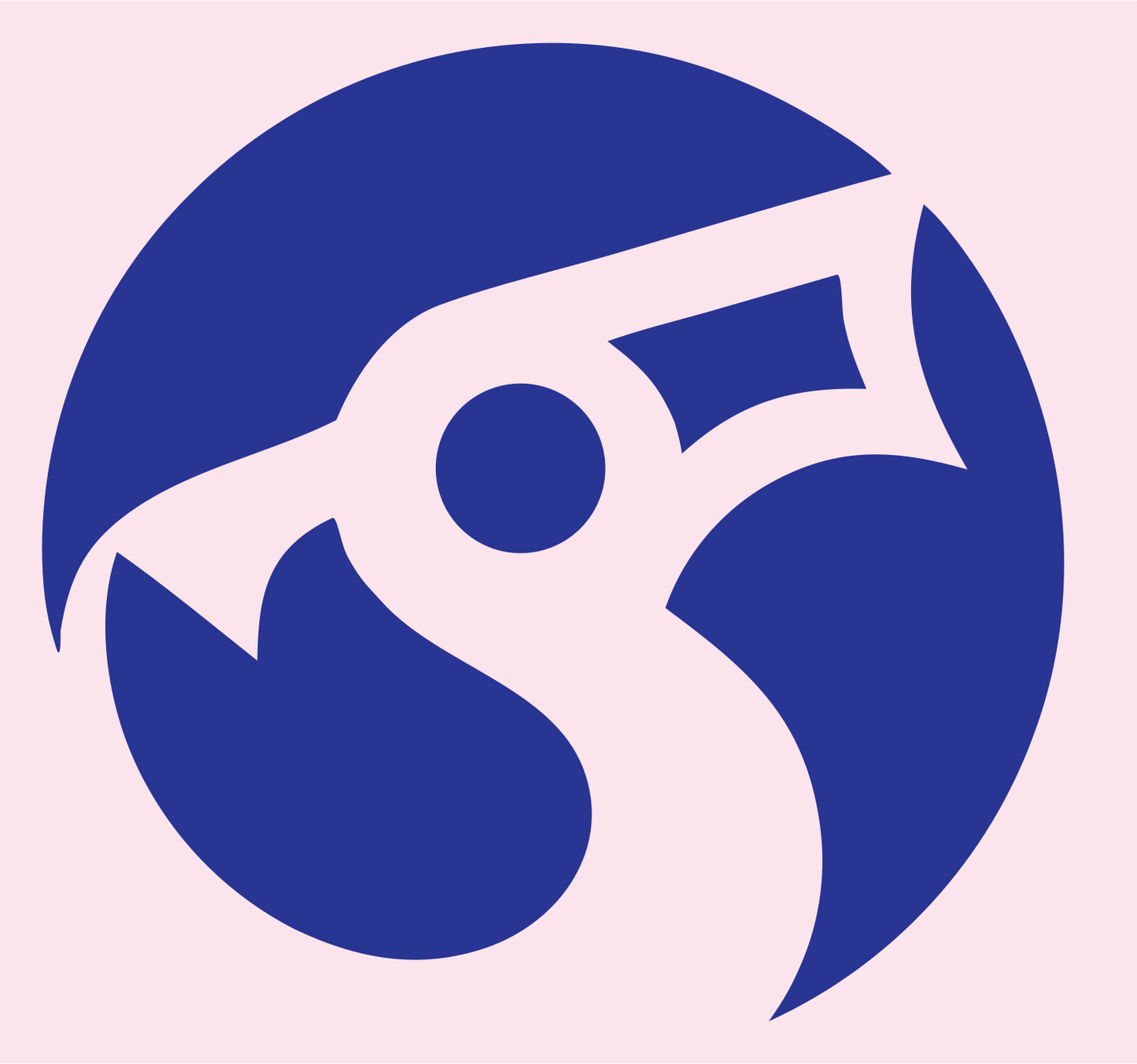 Negative Space Bold Whistle Circle Emblem #fce4ec/#283593