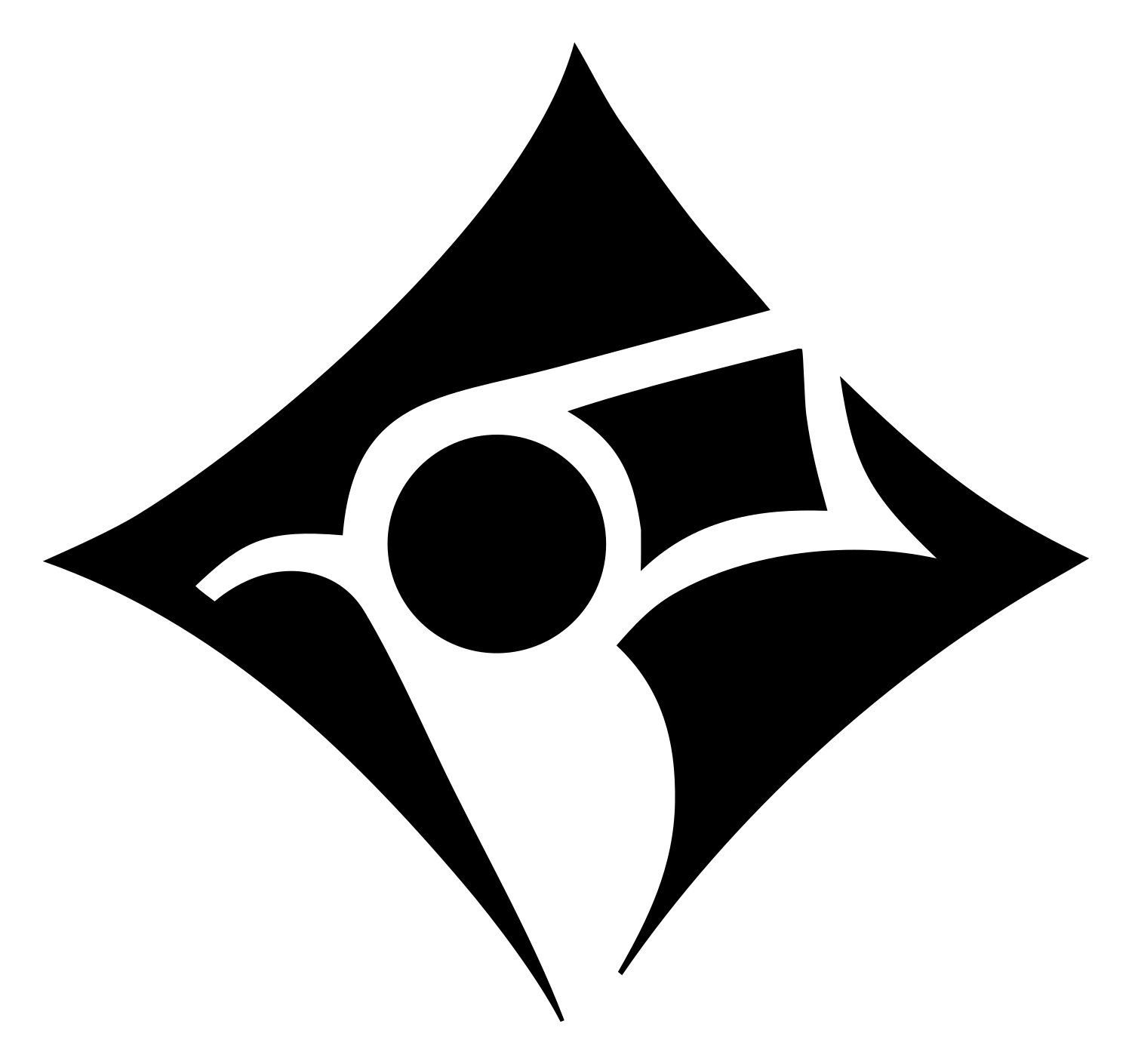 Negative Space Diamond Star Whistle Icon #ffffff/#000000