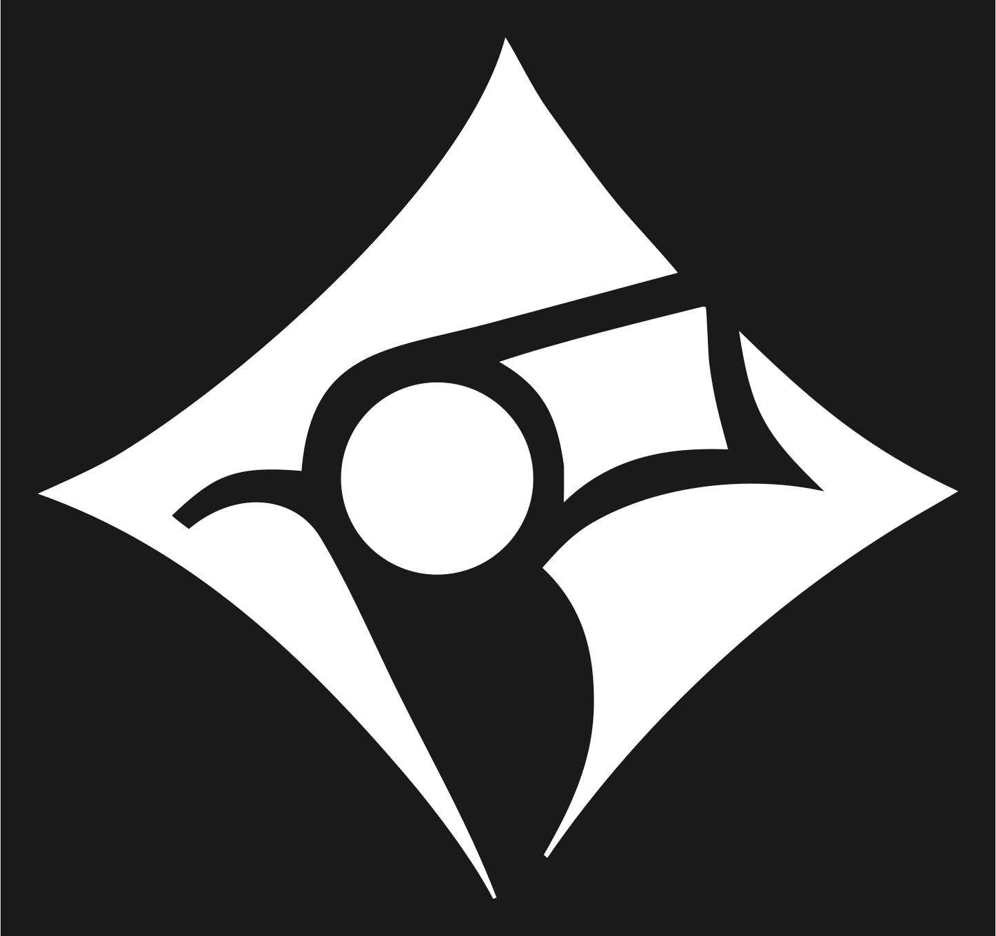 Negative Space Diamond Star Whistle Icon #1a1a1a/#ffffff