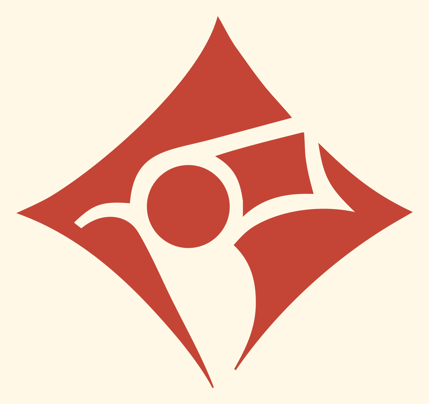 Negative Space Diamond Star Whistle Icon #fff8e7/#c44536