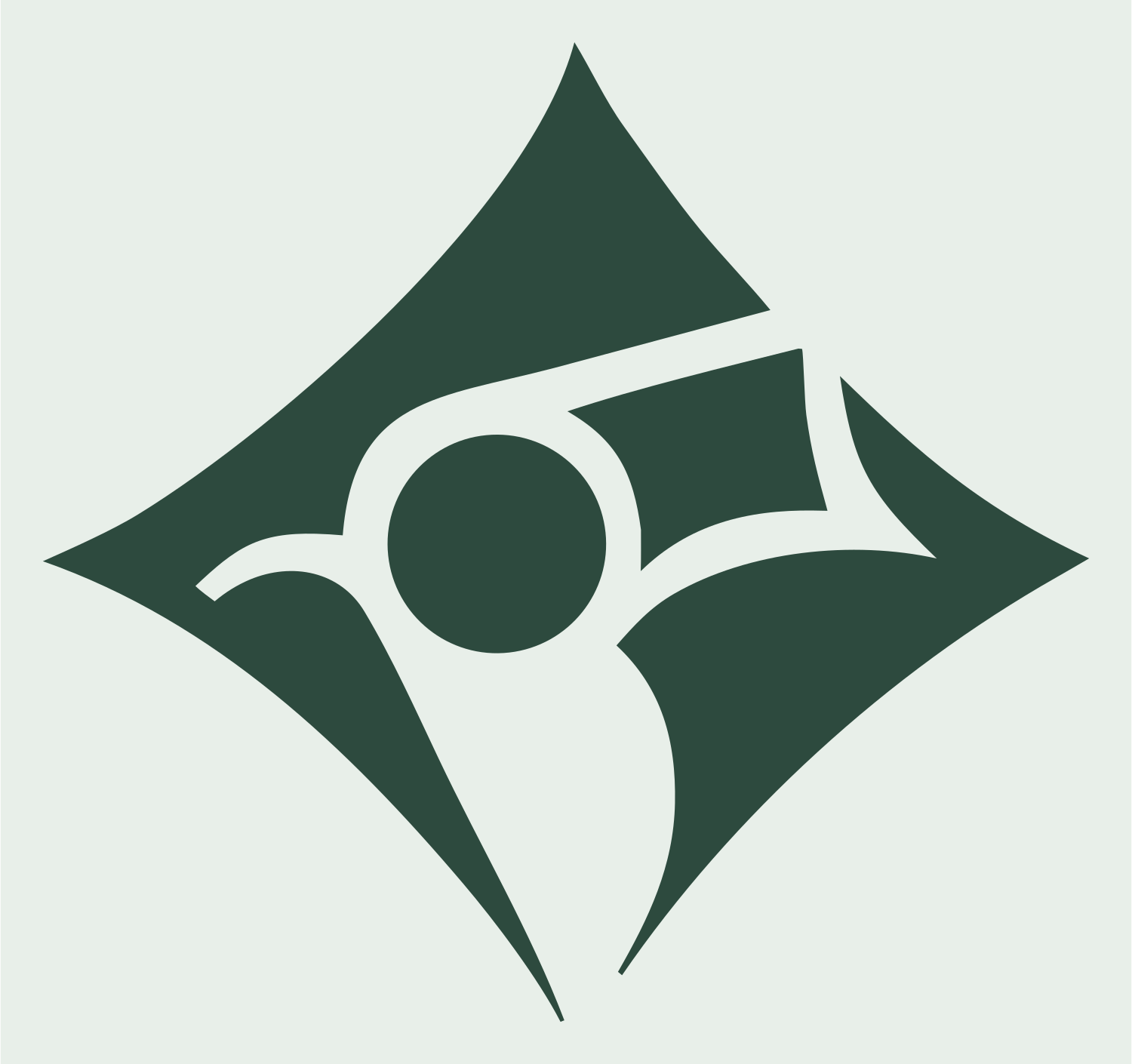 Negative Space Diamond Star Whistle Icon #e8efe9/#2d4a3e