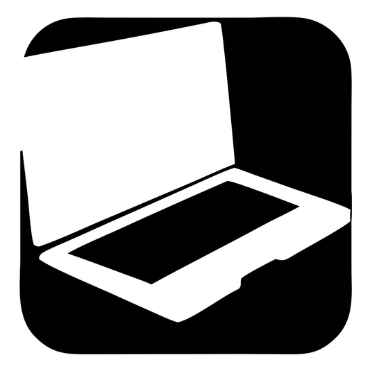 Negative Space Open Laptop Rounded Icon