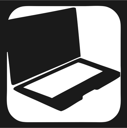Negative Space Open Laptop Rounded Icon #1a1a1a/#ffffff
