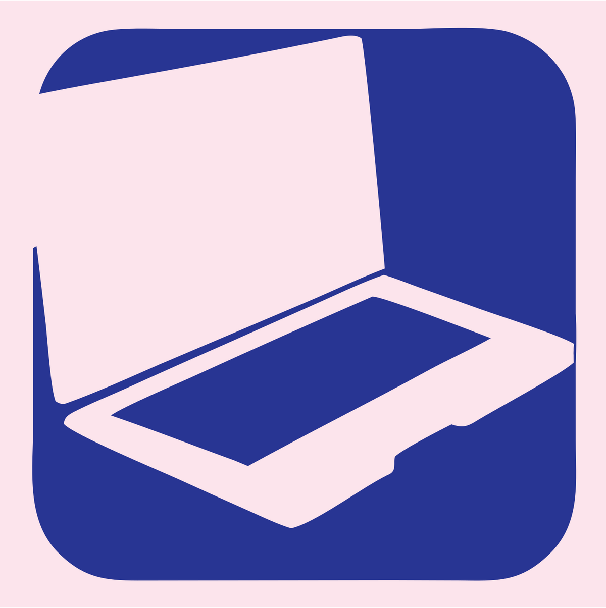 Negative Space Open Laptop Rounded Icon #fce4ec/#283593