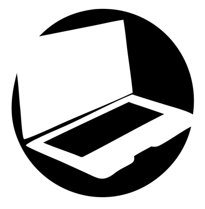 Bold Circle Cutout Laptop Computer Badge