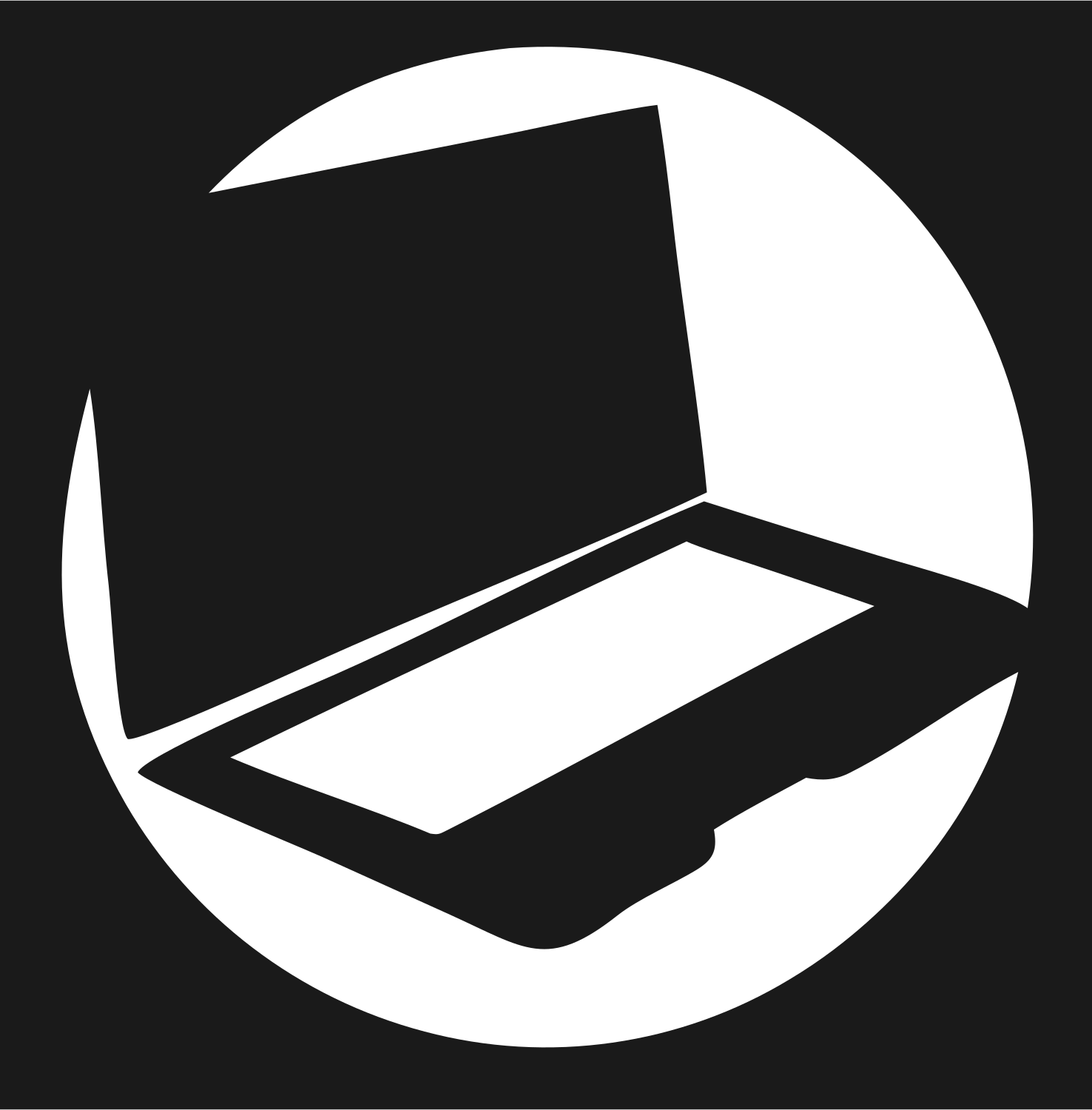 Bold Circle Cutout Laptop Computer Badge #1a1a1a/#ffffff