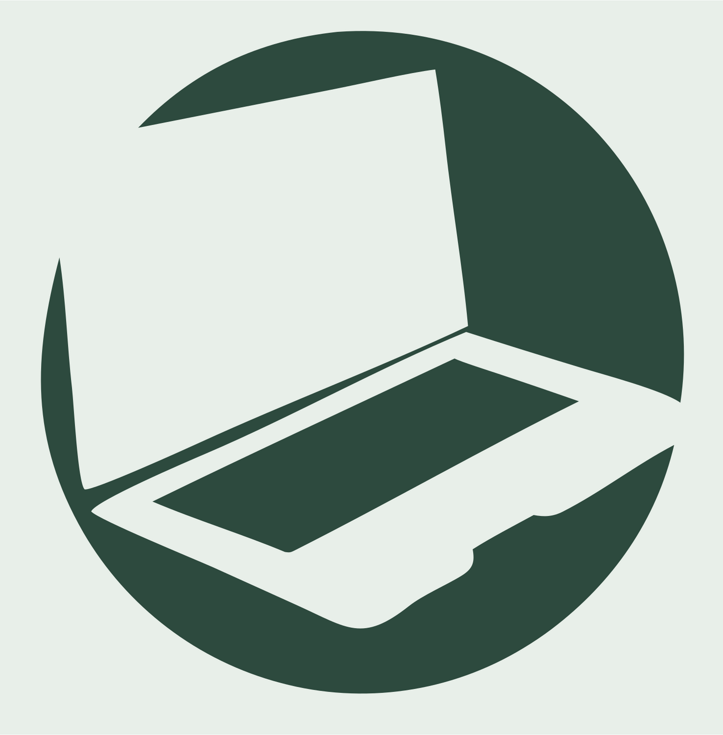 Bold Circle Cutout Laptop Computer Badge #e8efe9/#2d4a3e