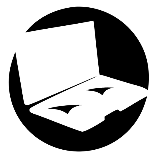 High-Contrast Silhouette Laptop Angled Mark