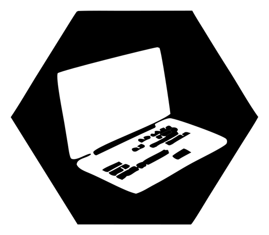 Negative Space Hexagon Laptop Crest
