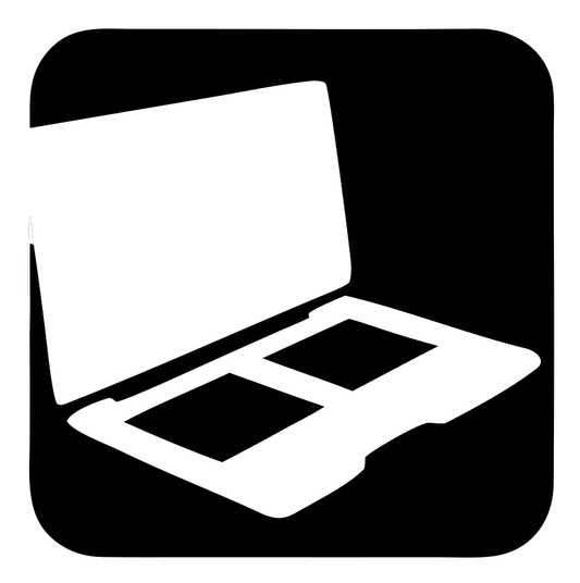 Negative Space Perspective Laptop Rounded Badge