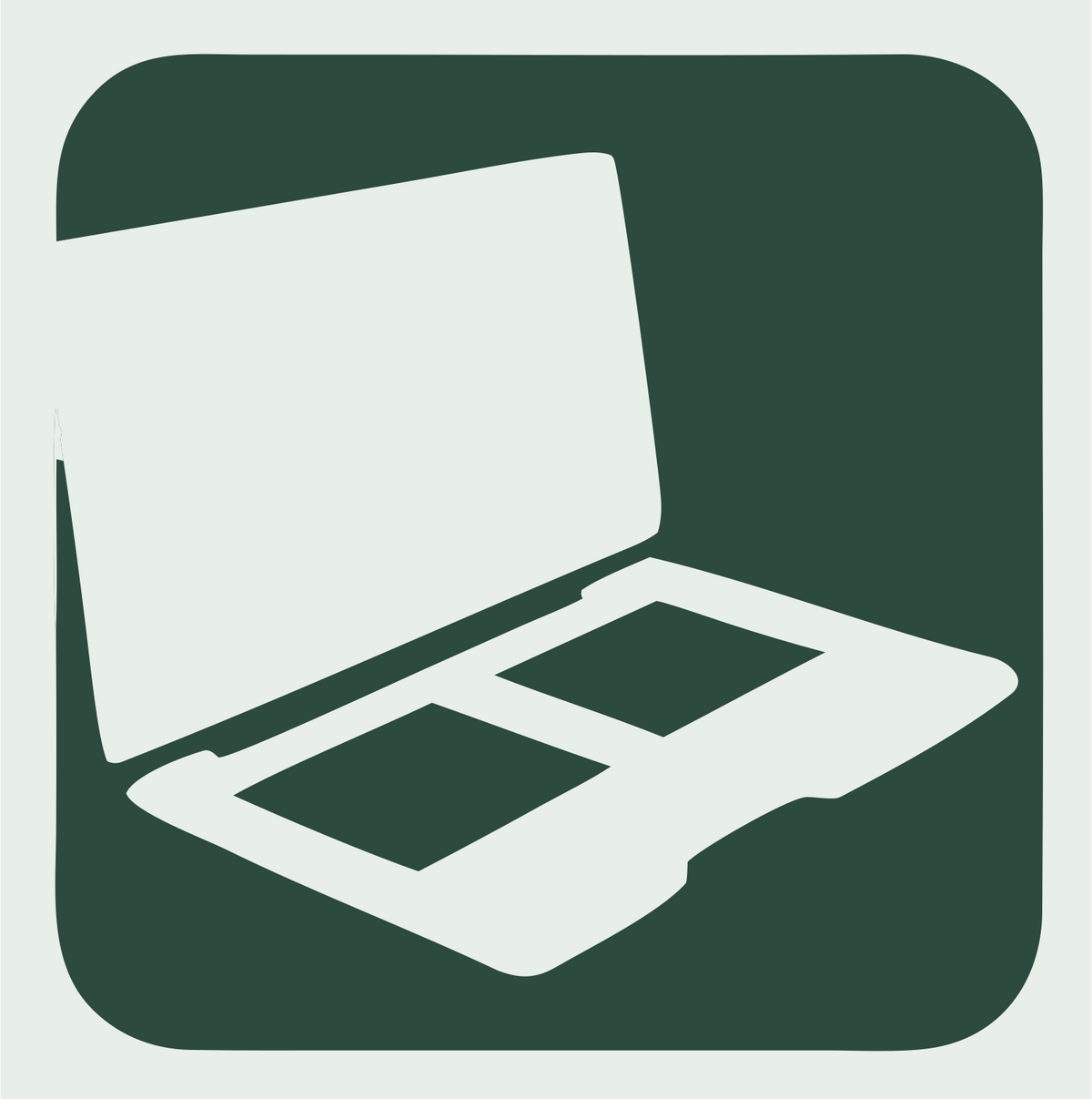 Negative Space Perspective Laptop Rounded Badge #e8efe9/#2d4a3e