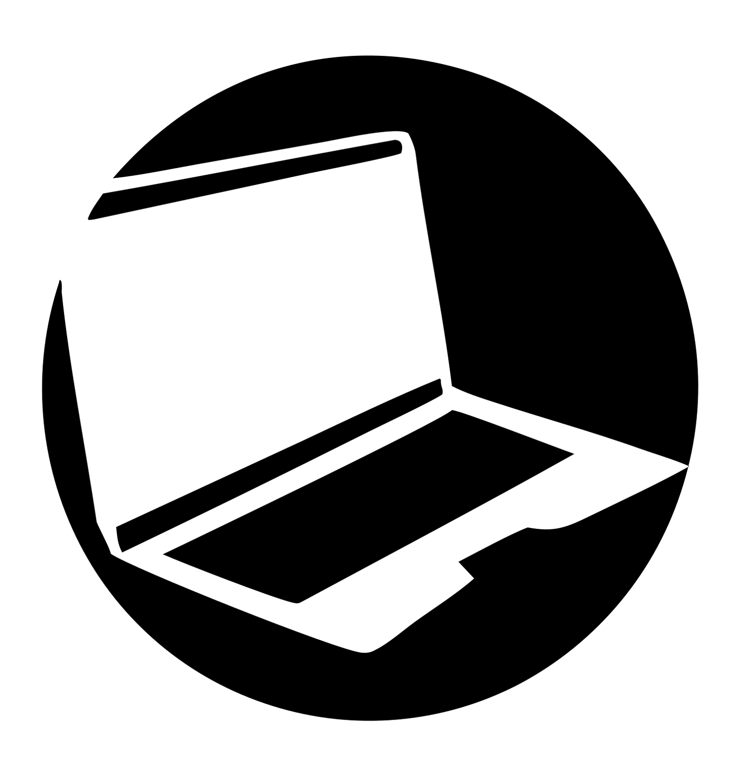 Laptop Isometric Bold Icon #ffffff/#000000