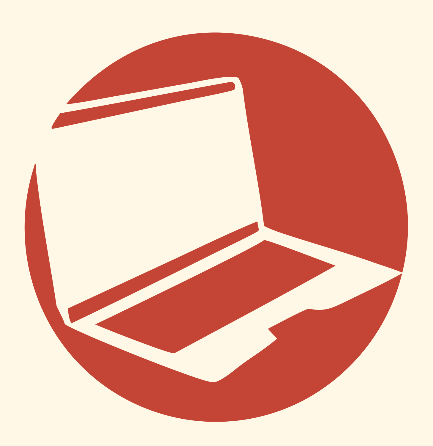 Laptop Isometric Bold Icon #fff8e7/#c44536